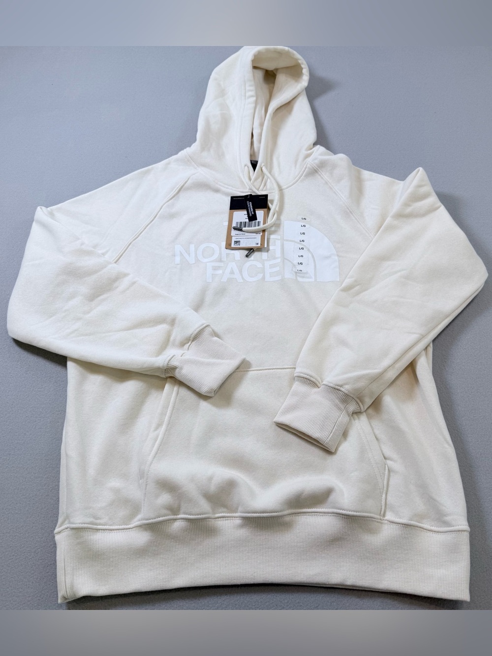 North Face Half Dome hoodie, White Dune, NWT, size L